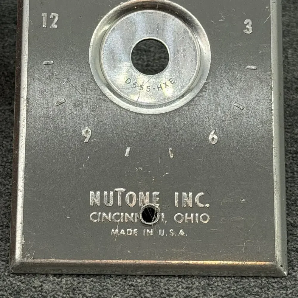 Vintage NuTone 15 Minute Timer Wall Face Plate Brushed Aluminum Replacement USA